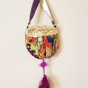CANDICE NICOLE multicolored boho bucket bag